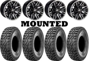 Kit 4 Sedona Ridge Saw 2.0 Tires 25x8-12 on Moose 112X Black Wheels FXT - Picture 1 of 5