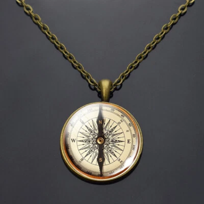COLLAR COLGANTE BRÚJULA REDONDO  Foto 1 de 2