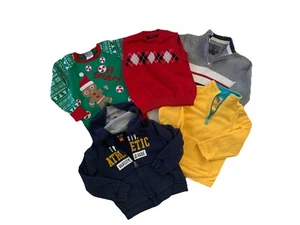 Boys Size 5 & 5T Lot of 5 Sweater Hoodie Fleece Childrens Place EST 89 Christmas - Picture 1 of 7
