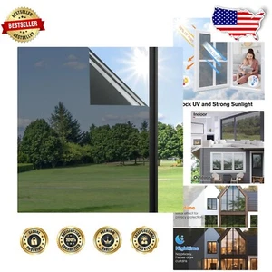 Black Solar Control Window Film for Home - 35.4" x 118.1" Reflective Privacy - Picture 1 of 11