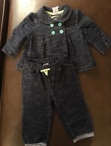 Gymboree Tiny Teal Navy Swing Jacket And Pants Size 12-18 Months NWT - Picture 1 of 3