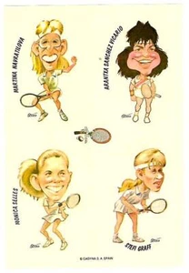 DAMEN TENNIS STARS ~ Vintage Bogen Aufkleber ~ Martina, Graff, Seles, Vicario - Bild 1 von 1