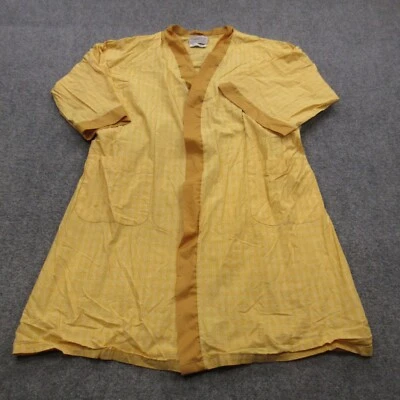 De Colección Royex Hombres Bata Talla Única Amarillo Cuadros Fumar Salón Bolsillo Kimono Guinga Foto 1 de 4