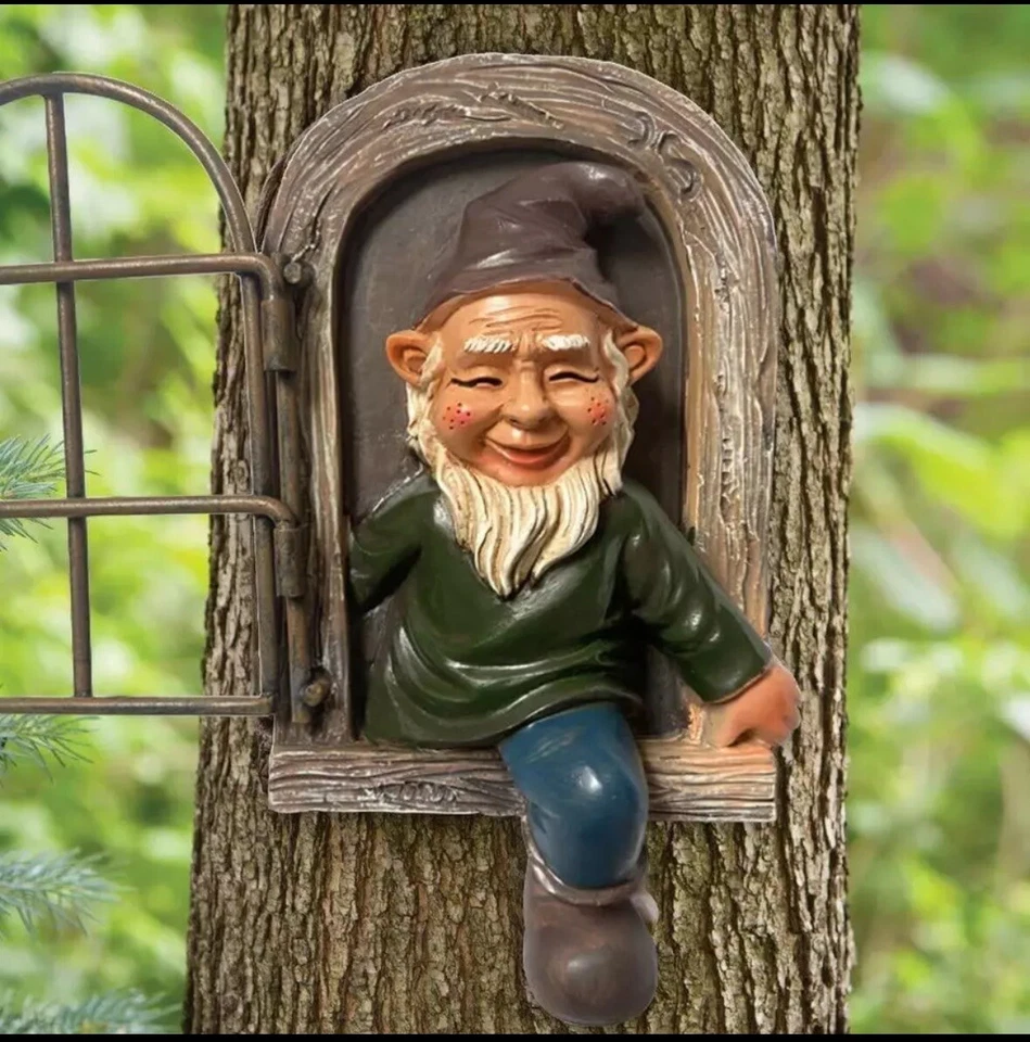 Whimsical Fairy Garden Gnome Statue, Tree Faces Decor Outdoor -5.9 Inch, Funn... - Image 1 of 4