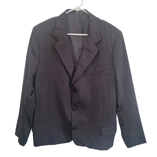 Giacca tuta blazer Valentino spilla righe cappotto sportivo Italia uomo pura nuova lana 44