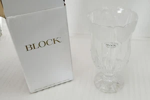 7.5" Hurricane Tulip Lead Crystal Candle Holder with Candle by Block New in Box - Picture 1 of 5
