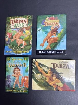 Disney Tarzan And Jane 2 Movie Promo DVD Vhs Pin Button Collectible Lot Foto 1 de 4