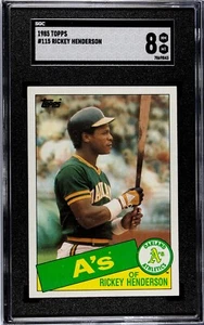 1985 Topps Rickey Henderson #115 Oakland A's NM/MT SGC 8 *HOF* - Picture 1 of 2