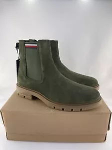 Tommy Hilfiger Wildleder Chelsea Boots Army Grün UK 10 - Bild 1 von 12