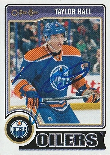 Taylor Hall - Signed 2014-15 O-Pee-Chee Card #436 - Edmonton Oilers - Image 1 of 1