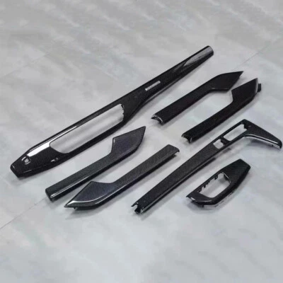 Carbon Fiber For 2017-21 Audi A4 B9 S4 Interior Trim Door Panels Dashboard Cover - Image 1 of 4