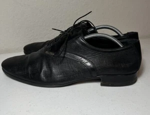 VITTORIO VIRGILI Mens Black Leather Dress Shoes Size 10Med EU 43 Designer - Picture 1 of 6