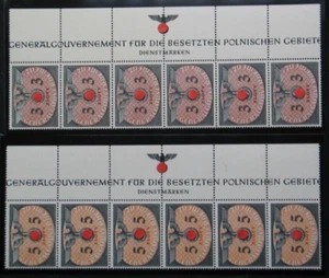 D. Reich, Adolf Hitler Zeit, Generalgouvernement Dienst Nr. 14 + 15 Streifen ** - Picture 1 of 2