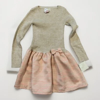 De colección Nuevo con Etiquetas Reliquias por Polly Flinders Rosa y Beige Brillo Niñas Niños Talla 6x (L) Foto 1 de 4
