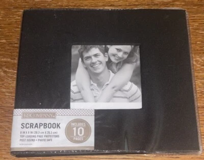 NIP K&Company 8x8 Scrapbook Album Black Fabric Window Frame 10 Sheet Protectors - Image 1 of 4
