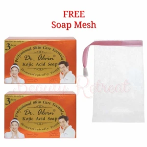 The Original Dr Alvin Kojic Acid Soap Face And Body Whitening 135g FREE MESH