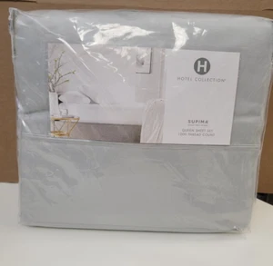 Hotel Collection 1000 TC 100% Supima Cotton Queen Sheet Set Gray MSRP $720 - Picture 1 of 4