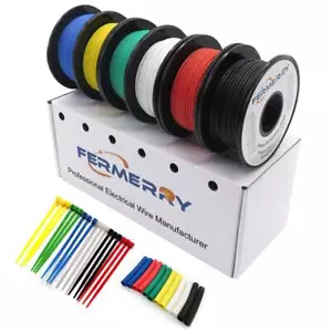 Carrete de alambre trenzado 22 AWG 10 pies cada 6 colores flexible calibre 22 gancho de silicona... - Imagen 1 de 7