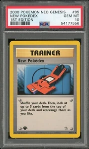 2000 Pokemon Neo Genesis 1st Edition #95 New Pokedex PSA 10 Gem Mint - Picture 1 of 2