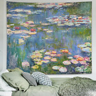 Monet Waterlily Vintage Poster, Green Floral Plant Art Wall Tapestry for Bedroom