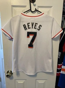 Jose Reyes Miami Florida Marlins Baseball Majestic Boys White Jersey Size Large - Picture 1 of 2