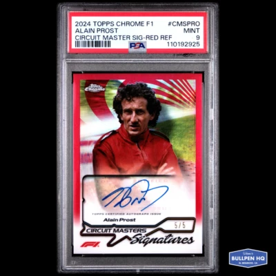 2024 Topps Chrome F1 Circuit Master Autograph Alain Prost Red /5 PSA 9  - Image 1 of 2