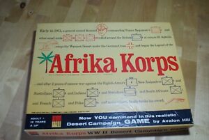 Afrika Korps – Avalon Hill – WW2 Desert Campaign Board Game 1964 - Near Complete