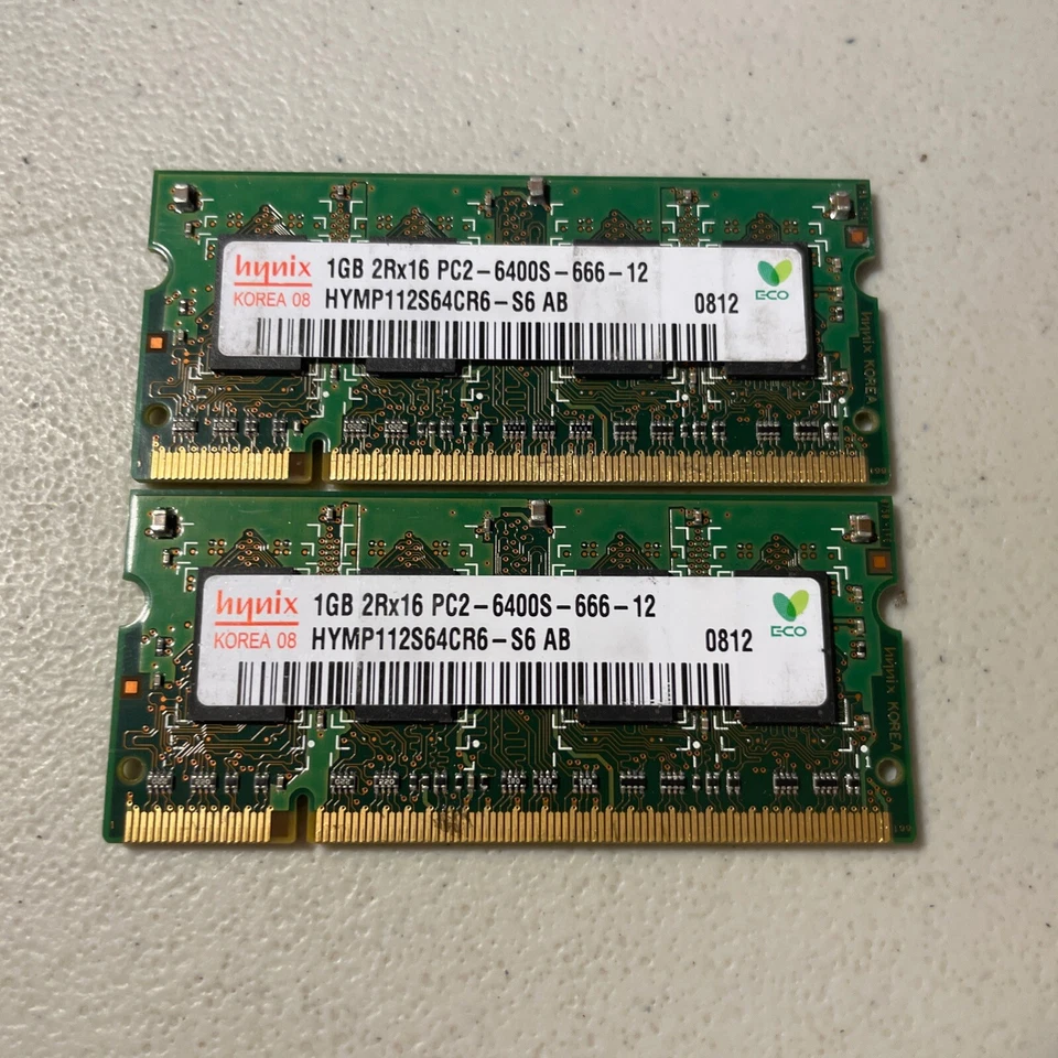 Hynix 1GB PC2-6400S DDR2 800 X2 2GB - Image 1 of 1