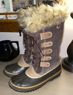SOREL Joan of Arctic WP suede leather Snow boots sz 11 EU 42 Dark brown EUC