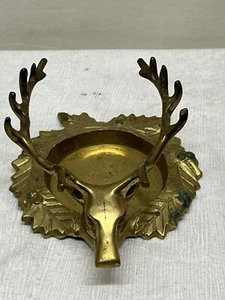 Messing Hirsch Hirsch Bock Stumpenkerzenhalter - Bild 1 von 5