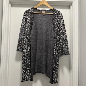 Easywear by Chicos schwarz weiß offene Strickjacke XL Gr. 3 Halbarm Arbeitskleidung - Bild 1 von 13
