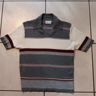 Suéter de Colección Para Hombres Sears Kings Road Manga Corta Peso Ligero Med. Cuello en V a rayas Foto 1 de 4