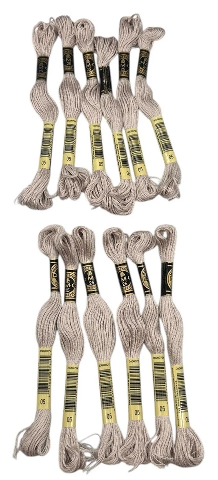12 Skeins DMC Cotton Embroidery Floss Light Driftwood 05 France 8.7y Each NEW - Image 1 of 4