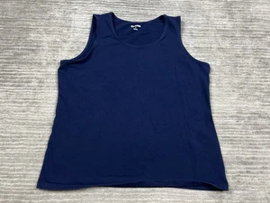 Kim Rogers Top Womens Large Blue Sleeveless Cotton Blend - Picture 1 of 10