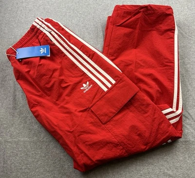 adidas Originals Woven Cargo Pants Trefoil Logo Men’s Size Large Red  JN5446 NWT - Image 1 of 4