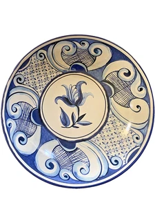 Plato redondo Williams Sonoma Porto azul blanco nuevo - Imagen 1 de 10