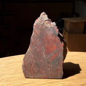 Cut Natural Jaspilite Crystal Slice Standing Stone Iron Red Jasper Display Rock - Picture 1 of 11