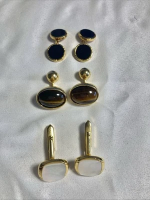 LOTE VINTAGE 3 Pr alta qualidade CUFF ELOS 1 Pr assinado Sarah Cov. - Imagem 1 de 4