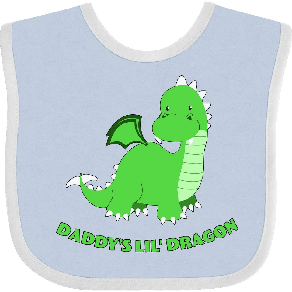 Lindo Dragón Verde Dragón Bebé Babero Dragones Padre Niño Inktastic Daddy's Lil' Foto 1 de 1