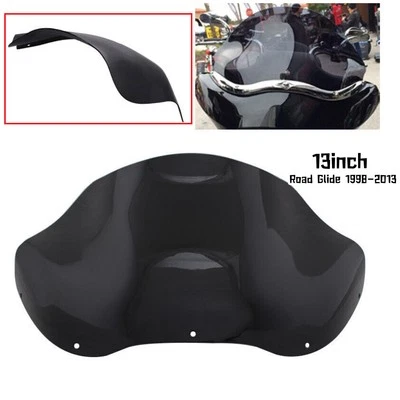 Черное ветровое стекло 13 дюймов для мотоцикла подходит для Harley 1994-2013 Road Glide - Изображение 1 из 4