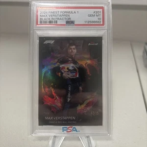 POP 1 PSA 10 MAX VERSTAPPEN 2024 Topps Finest F1 BLACK #’d /15 Rare - Bild 1 von 2