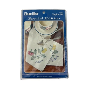 Bucilla Special Edition Stamped Napkin Set of 4 Pansy Flowers 64251 VTG 1994 B - Picture 1 of 7