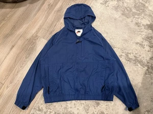 Chaqueta cortavientos Nike Swoosh vintage años 90 con capucha cremallera azul talla L (12/14) - Imagen 1 de 9