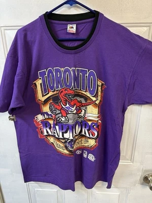 Vintage 1994 Toronto Raptors NBA Basketball T-Shirt Size XL Purple Single Stitch - Image 1 of 4