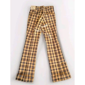 Vintage 70s DEADSTOCK Wrangler Maverick Plaid Flare Pants 27 x 28 Blue Bell - Bild 1 von 14