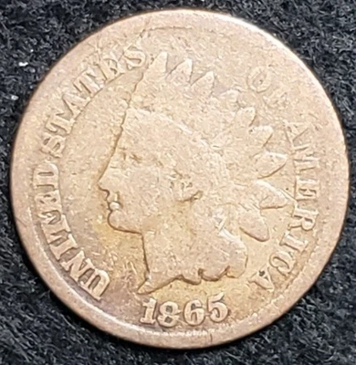 1865 Indian Head Cent • Civil War Era • Full Date • Vintage U.S. One Cent Coin - Image 1 of 2