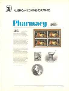 #5 8c Pharmacy Stamp #1473 USPS Commemorative Stamp Panel (in original sleeve) - Picture 1 of 1