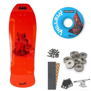 WELCOME X BATMAN "KNOCKOUT" RED 10" COMPLETE SKATEBOARD - Picture 1 of 12