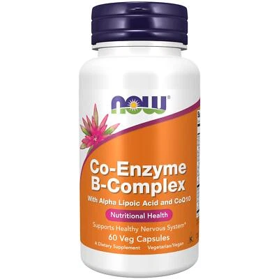 NOW Foods Co-Enzyme B Complex with Alpha Lipoic Acid 60 Veg Capsules, Energy