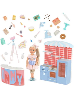 Glitter Girls Cooking Show Set with 14-inch Doll– 50+ Food & Baking Accessories